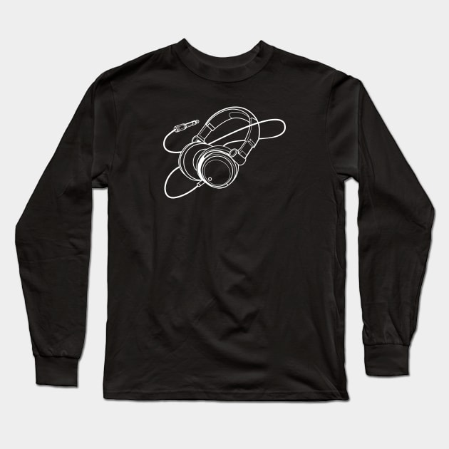 Headphones Long Sleeve T-Shirt by Sirenarts